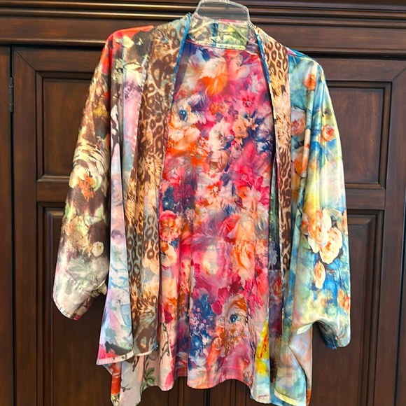 John Mark Sweaters - John Mark reversible multicolor kimono.